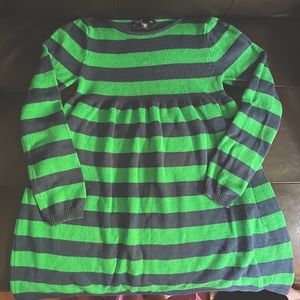 GapKids green and navy striped knitted dress; Girl’s size 8 (M); Gently worn